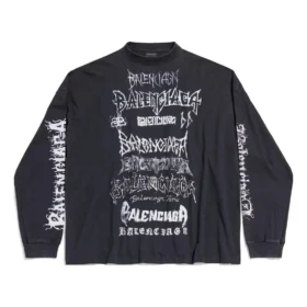 Diy Metal -pitkähihainen medium-istuvuusinen T-paita ”Black White” 699191TPVO31569