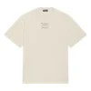 FW21 Couture -malliston suorakulmainen, aakkosilla painettu pyöreäkaulainen lyhythihainen pusero, beige, 651795TJV900905
