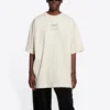 FW21 Couture -malliston suorakulmainen, aakkosilla painettu pyöreäkaulainen lyhythihainen pusero, beige, 651795TJV900905