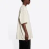 FW21 Couture -malliston suorakulmainen, aakkosilla painettu pyöreäkaulainen lyhythihainen pusero, beige, 651795TJV900905