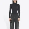 FW21 Slim Fit -urheilupaita, pitkähihainen, musta 6617534B0B11077