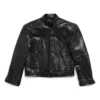 FW23 dekonstruoitu vetoketjullinen takki ”Black Soft Buffalo Skin” 768749TMS031000