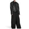 FW23 dekonstruoitu vetoketjullinen takki ”Black Soft Buffalo Skin” 768749TMS031000