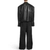 FW23 dekonstruoitu vetoketjullinen takki ”Black Soft Buffalo Skin” 768749TMS031000