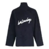 Harjattua puuvillaa oleva, Scribble-logolla varustettu turtleneck-neulepusero ”Navy” 625935T31828065