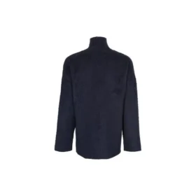 Harjattua puuvillaa oleva, Scribble-logolla varustettu turtleneck-neulepusero ”Navy” 625935T31828065