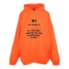 Hi My Name Is -hupparit ”Fluorescent Orange Black” 651799TKVK57513