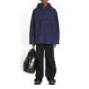 Huppullinen ruudullinen ylipaitapusero ”Blue Navy” 720109TNM354202