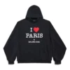 I Love Paris Balenciaga -hupparit, Large Fit ”Black Faded” 803265TRVM61041