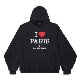 I Love Paris Balenciaga -hupparit, Large Fit ”Black Faded” 803265TRVM61041 I Love Paris Balenciaga -hupparit, Large Fit ”Black Faded” 803265TRVM61041