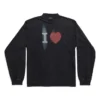 I Love -pitkähihainen T-paita, Medium Fit, ”Black” 744449TOVH39034