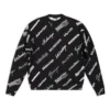 Koko pinnan kattava logopainatus, pyöreäkaulainen collegepaita ”Black White” 724858T16651070