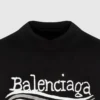 Käsinpiirretty Balenciaga-T-paita ”Black” 641675TNVE71197
