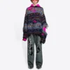 Kulunut Fair Isle -villaseosneule ”Blue” 662518T16028088
