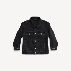 Lapset – Balenciaga-ylisuuri takki, musta, haalistunut