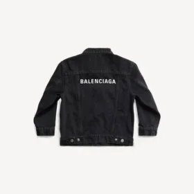 Lapset – Balenciaga-ylisuuri takki, musta, haalistunut