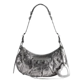 Le Cagole pieni olkalaukku, metallisoitu ”Silver” 6713070GT3Y8103