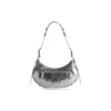 Le Cagole pieni olkalaukku, metallisoitu ”Silver” 6713070GT3Y8103