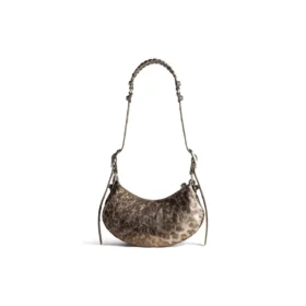 Le Cagole XS -olkalaukku, metallisoitu, leopardikuvioinen ”Brown” 6713092AAV72529
