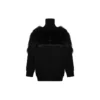 LGBTQ-lippu -vetoketjullinen turtleneck-villapaita ”Black” 543766T17621069