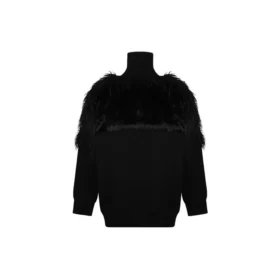 LGBTQ-lippu -vetoketjullinen turtleneck-villapaita ”Black” 543766T17621069