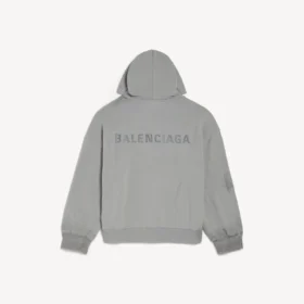 Miesten Balenciaga Back -huppari, tavallinen istuvuus, vetoketjullinen, Balenciaga-harmaa