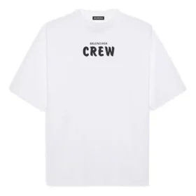 Miesten Balenciaga Crew Alphabet -painatus, lyhythihainen, valkoinen 620969TIV749040 Miesten Balenciaga Crew Alphabet -painatus, lyhythihainen, valkoinen 620969TIV749040