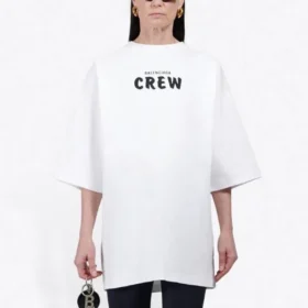 Miesten Balenciaga Crew -paita, painatus, lyhythihainen, valkoinen 620941TIV749040 Miesten Balenciaga Crew -paita, painatus, lyhythihainen, valkoinen 620941TIV749040