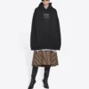 Miesten Balenciaga FW21 Boxy Loose -huppari, pitkähihainen, musta 651799TJV910107