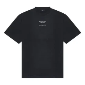 Miesten Balenciaga FW21 Couture Alphabet pyöreäkaulainen lyhythihainen paita, musta 651795TJV901070 Miesten Balenciaga FW21 Couture Alphabet pyöreäkaulainen lyhythihainen paita, musta 651795TJV901070