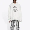 Miesten Balenciaga FW21 Hi My Name Is -kirjainkuvioiset pitkähihaiset valkoiset 651799TKVF29081