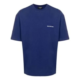 Miesten Balenciaga FW21 Logo pyöreäkaulainen pusero, lyhythihainen, sininen 612966TIVG53967 Miesten Balenciaga FW21 Logo pyöreäkaulainen pusero, lyhythihainen, sininen 612966TIVG53967