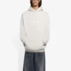 Miesten Balenciaga FW21 -logolla ja aakkosilla painettu huppari, pitkähihainen, kermanvalkoinen 570811TIV552970