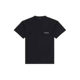 Miesten Balenciaga FW21 -logopainatus, retro, lyhythihainen, musta 612966TIVG51070 Miesten Balenciaga FW21 -logopainatus, retro, lyhythihainen, musta 612966TIVG51070