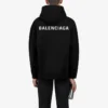 Miesten Balenciaga FW21 -logopainettu pitkähihainen paita, musta 600583TIV841070