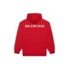 Miesten Balenciaga FW21 väljä logopaita, huppu, pitkähihainen, punainen 600583TIV846540