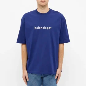 Miesten Balenciaga Logo Alphabet -lyhythihainen paita, sininen, 612966TIV541195 Miesten Balenciaga Logo Alphabet -lyhythihainen paita, sininen, 612966TIV541195