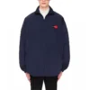 Miesten Balenciaga-logolla varustettu vetoketjullinen pystykaulustakki, sininen 622002TIO508065
