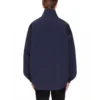 Miesten Balenciaga-logolla varustettu vetoketjullinen pystykaulustakki, sininen 622002TIO508065