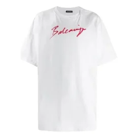 Miesten Balenciaga-logopainettu lyhythihainen paita, valkoinen 583214TFV639783 Miesten Balenciaga-logopainettu lyhythihainen paita, valkoinen 583214TFV639783