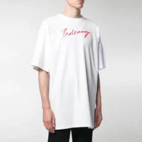 Miesten Balenciaga-logopainettu lyhythihainen paita, valkoinen 583214TFV639783 Miesten Balenciaga-logopainettu lyhythihainen paita, valkoinen 583214TFV639783
