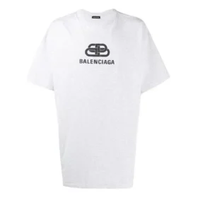 Miesten Balenciaga-logopainettu pyöreäkaulainen lyhythihainen paita, valkoinen 583214TFV652569 Miesten Balenciaga-logopainettu pyöreäkaulainen lyhythihainen paita, valkoinen 583214TFV652569
