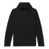 Miesten Balenciaga-paita, brodeerattu logo, puolivetoketju, korkea kaulus, musta 486144TWK521000