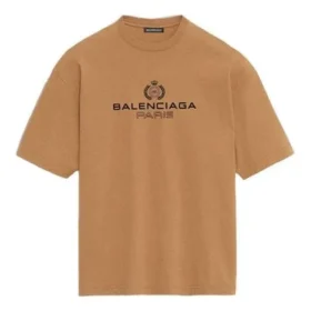 Miesten Balenciaga-paita, jossa aakkoset, lyhythihainen, kermanvärinen, keltainen 594579TGV609605 Miesten Balenciaga-paita, jossa aakkoset, lyhythihainen, kermanvärinen, keltainen 594579TGV609605