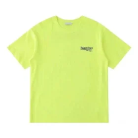 Miesten Balenciaga, pieni logo, pyöreä kaulus, lyhythihainen, keltainen 620967TJVF77110 Miesten Balenciaga, pieni logo, pyöreä kaulus, lyhythihainen, keltainen 620967TJVF77110