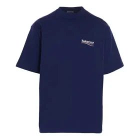 Miesten Balenciaga Political Campaign -painatus, iso malli, lyhythihainen, tummansininen 641675TIV521195 Miesten Balenciaga Political Campaign -painatus, iso malli, lyhythihainen, tummansininen 641675TIV521195