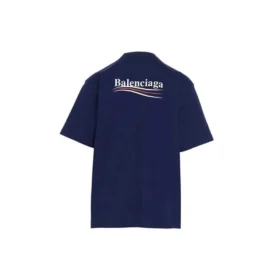 Miesten Balenciaga Political Campaign -painatus, iso malli, lyhythihainen, tummansininen 641675TIV521195 Miesten Balenciaga Political Campaign -painatus, iso malli, lyhythihainen, tummansininen 641675TIV521195