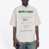 Miesten Balenciaga-puuvillainen väljä lyhythihainen paita, harmaa 664627TKM102967