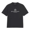Miesten Balenciaga Retro Knit BB Paris -painatus, lyhythihainen versio, musta 594579TGV601000