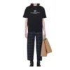 Miesten Balenciaga Retro Knit BB Paris -painatus, lyhythihainen versio, musta 594579TGV601000